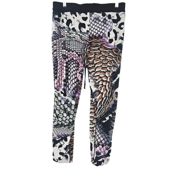 Eva Varro Mixed Animal Print Jogger Pants Multicolor Women’s Size M Preppy Artsy - Picture 2 of 8